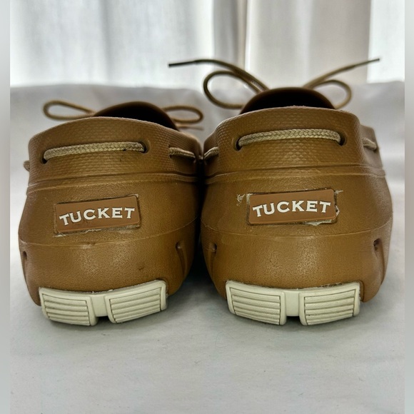 TUCKET Men Classic Loafer Deck Shoes Cognac Vanilla Boat Shoes Slip Resistant - Picture 4 of 10